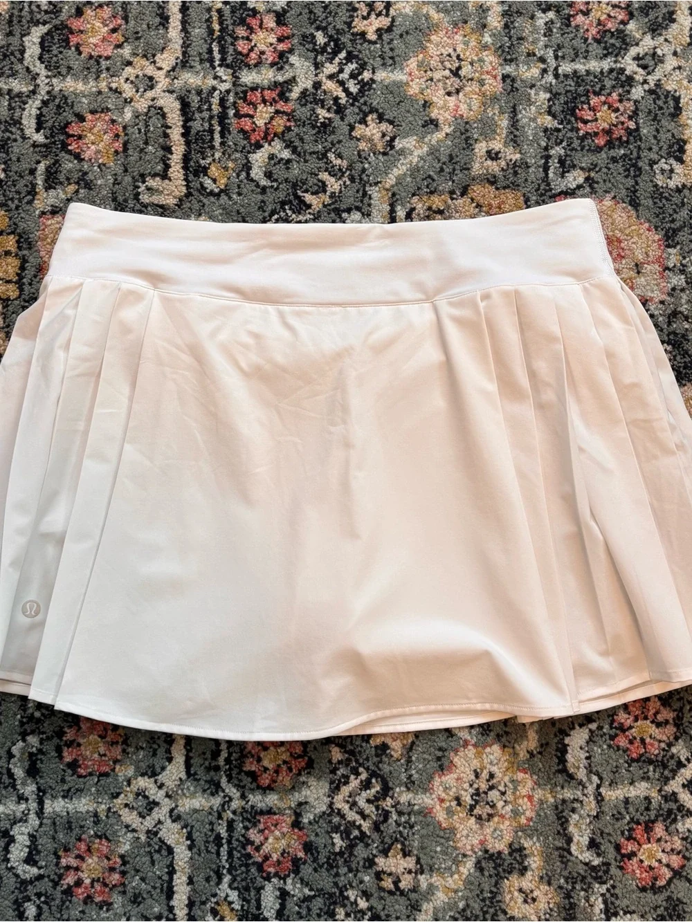 Lululemon Side Pleat High Rise Tennis Skirt in White Sz 10